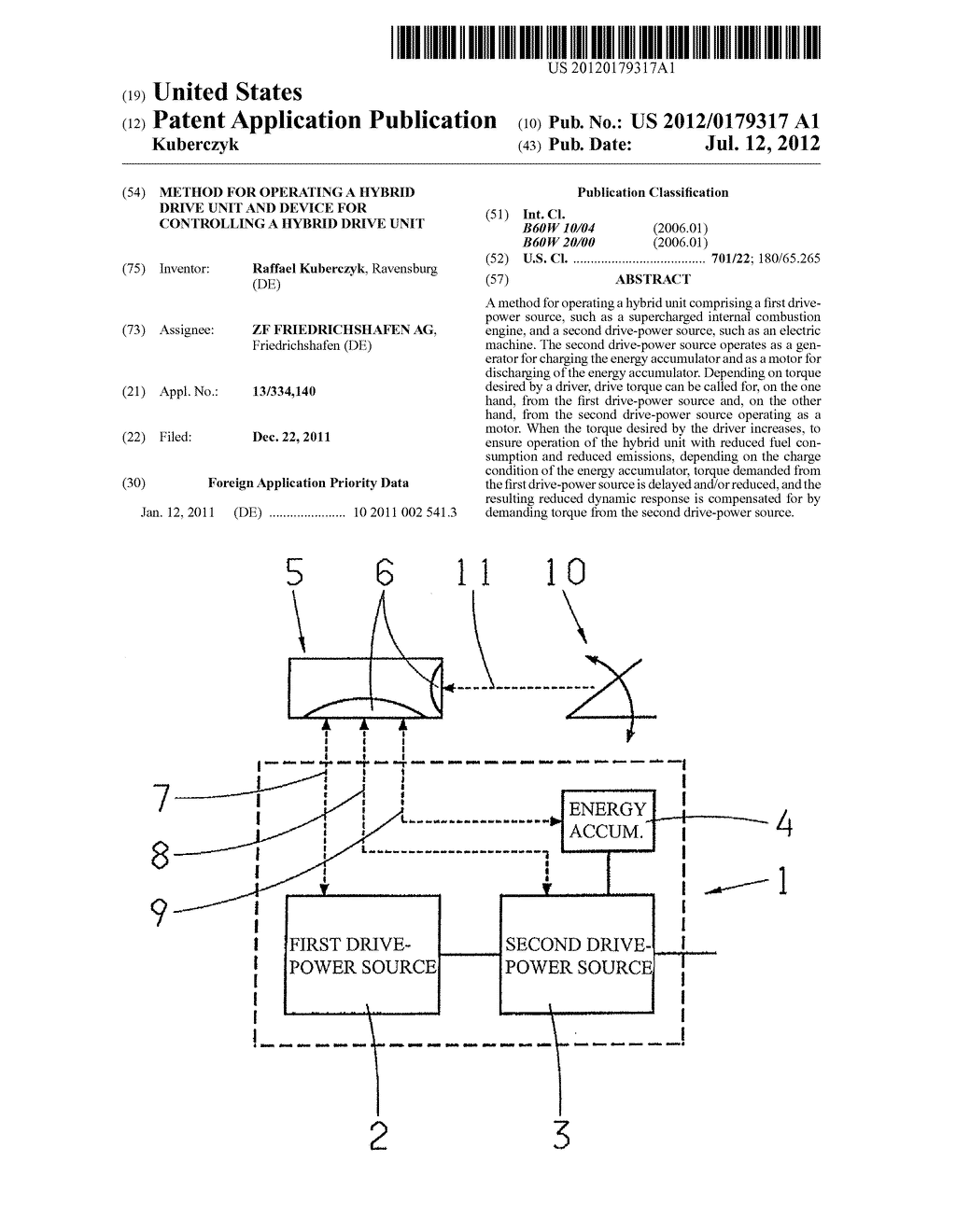 METHOD FOR OPERATING A HYBRID DRIVE UNIT AND DEVICE FOR CONTROLLING A     HYBRID DRIVE UNIT - diagram, schematic, and image 01