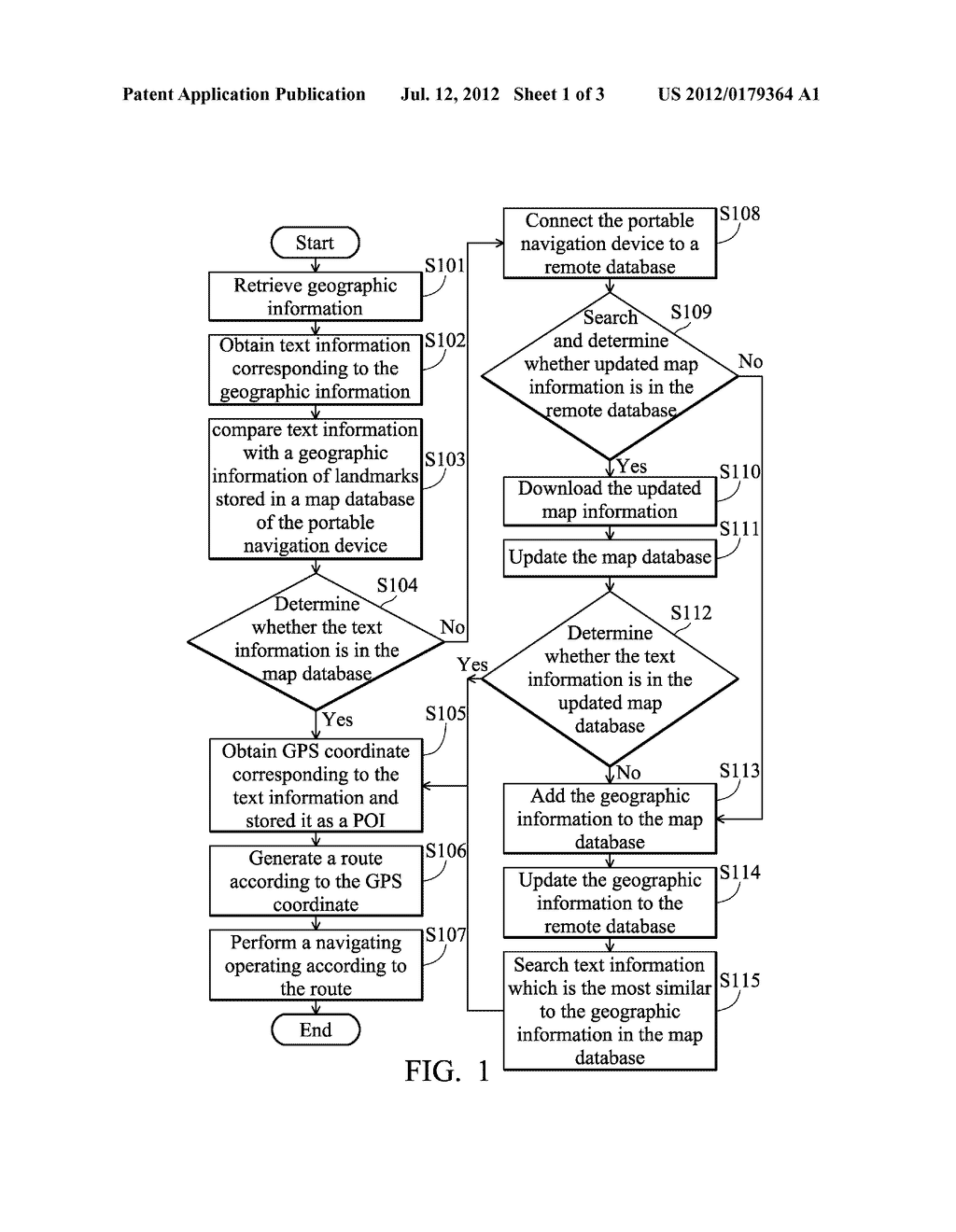 Method and System for Automatically Creating PoI by Identifying Geographic     Information on a Screen of a Portable Navigation Device - diagram, schematic, and image 02