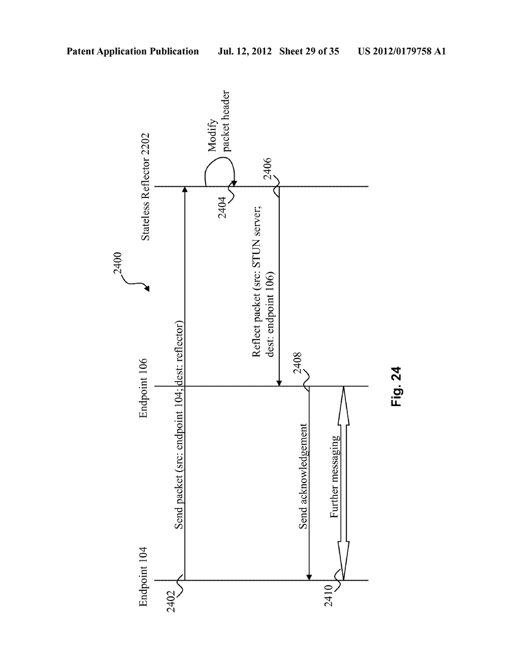 SYSTEM AND METHOD FOR TRAVERSING A NAT DEVICE FOR PEER-TO-PEER HYBRID     COMMUNICATIONS - diagram, schematic, and image 30