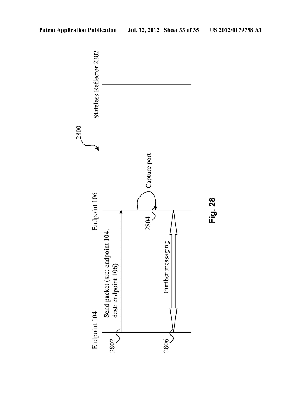 SYSTEM AND METHOD FOR TRAVERSING A NAT DEVICE FOR PEER-TO-PEER HYBRID     COMMUNICATIONS - diagram, schematic, and image 34