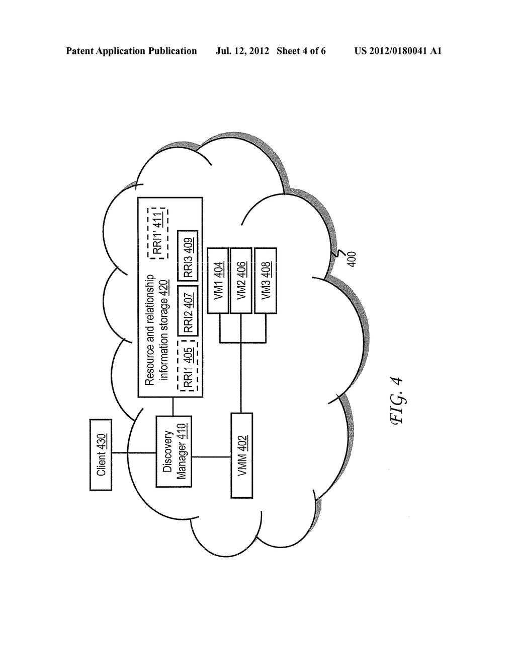 TECHNIQUES FOR DYNAMICALLY DISCOVERING AND ADAPTING RESOURCE AND     RELATIONSHIP INFORMATION IN VIRTUALIZED COMPUTING ENVIRONMENTS - diagram, schematic, and image 05