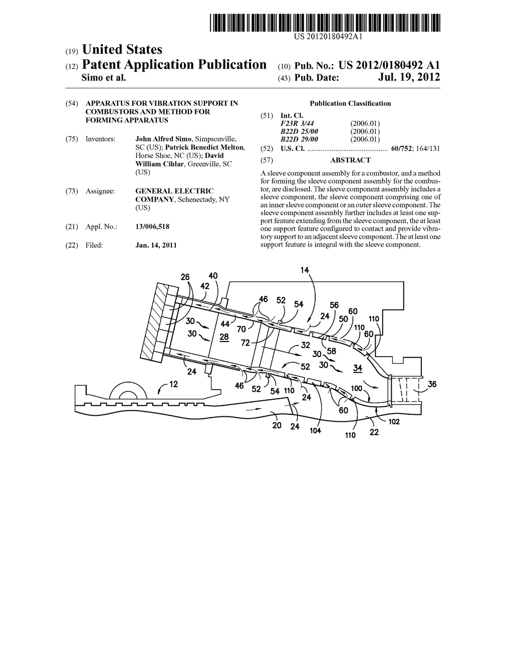 APPARATUS FOR VIBRATION SUPPORT IN COMBUSTORS AND METHOD FOR FORMING     APPARATUS - diagram, schematic, and image 01