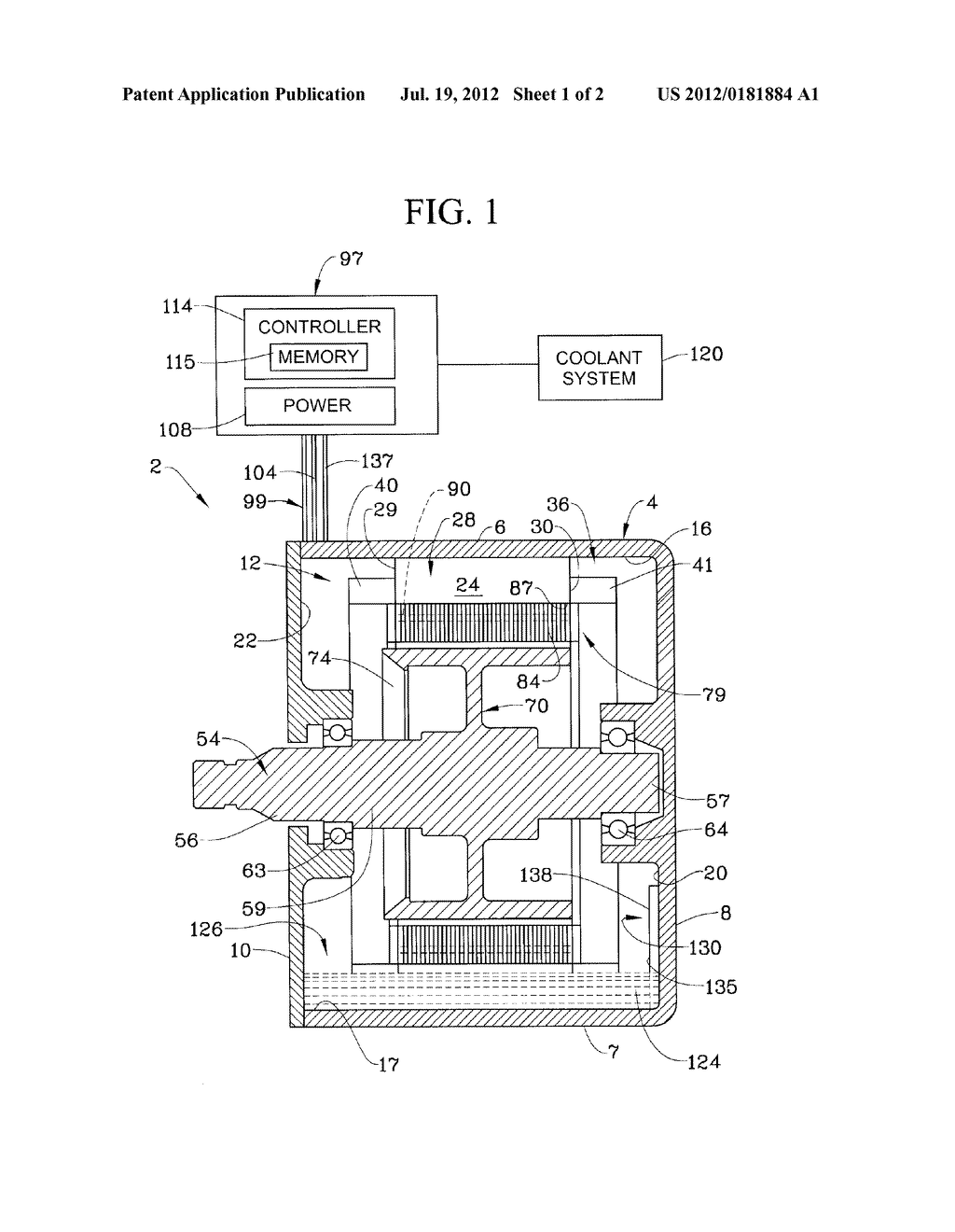 ELECTRIC MACHINE HAVING AN INTEGRATED COOLANT LEVEL SENSOR - diagram, schematic, and image 02