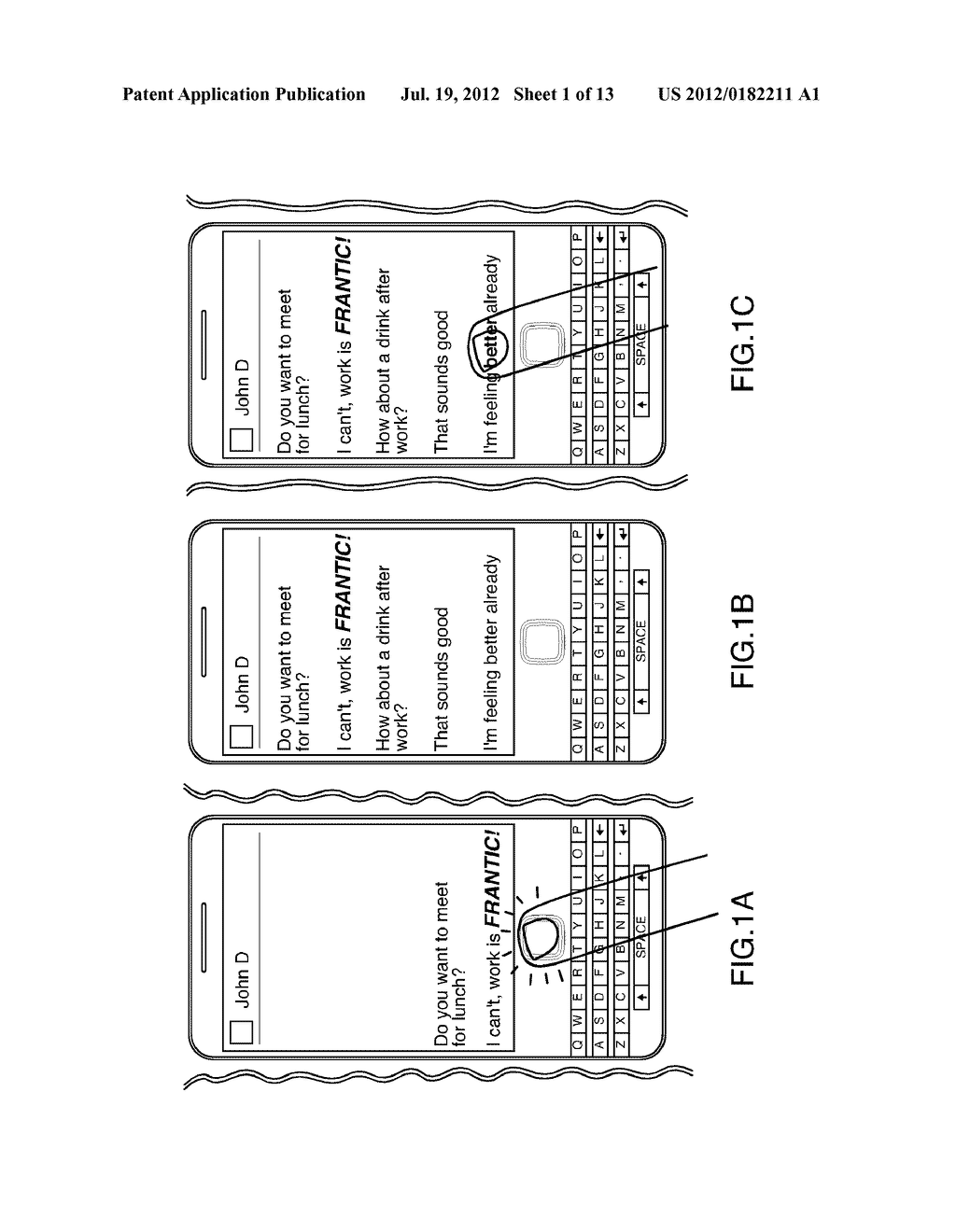 DEVICE  AND METHOD OF CONVEYING EMOTION IN A MESSAGING APPLICATION - diagram, schematic, and image 02