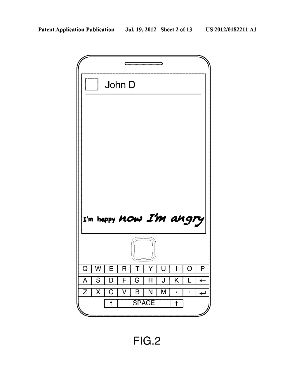 DEVICE  AND METHOD OF CONVEYING EMOTION IN A MESSAGING APPLICATION - diagram, schematic, and image 03