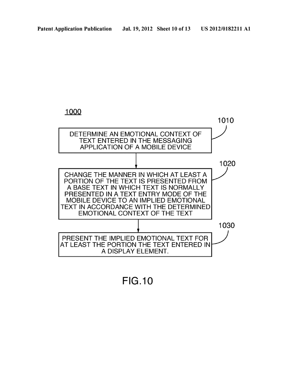 DEVICE  AND METHOD OF CONVEYING EMOTION IN A MESSAGING APPLICATION - diagram, schematic, and image 11