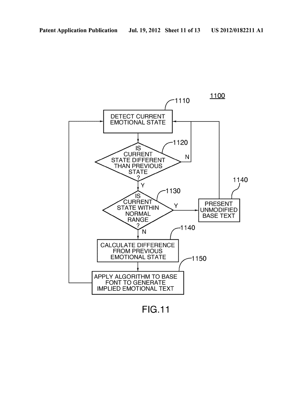DEVICE  AND METHOD OF CONVEYING EMOTION IN A MESSAGING APPLICATION - diagram, schematic, and image 12