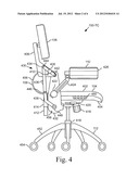 Combination ergonomic task chair and exercise device diagram and image