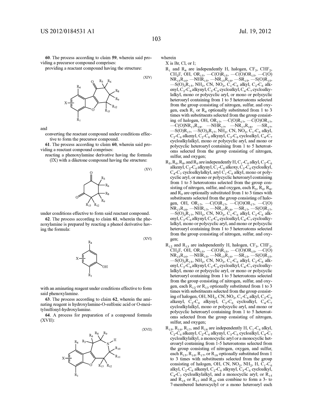 BENZOFURO[3,2-c] PYRIDINES AND RELATED ANALOGS AS SEROTONIN SUB-TYPE 6     (5-HT6) MODULATORS FOR THE TREATMENT OF OBESITY, METABOLIC SYNDROME,     COGNITION AND SCHIZOPHRENIA - diagram, schematic, and image 104