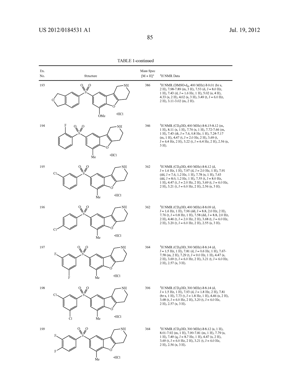 BENZOFURO[3,2-c] PYRIDINES AND RELATED ANALOGS AS SEROTONIN SUB-TYPE 6     (5-HT6) MODULATORS FOR THE TREATMENT OF OBESITY, METABOLIC SYNDROME,     COGNITION AND SCHIZOPHRENIA - diagram, schematic, and image 86