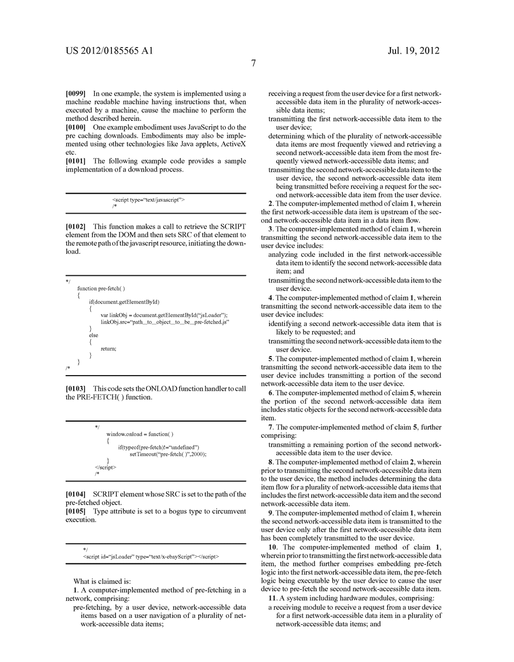 METHOD AND SYSTEM TO PRE-FETCH DATA IN A NETWORK - diagram, schematic, and image 15