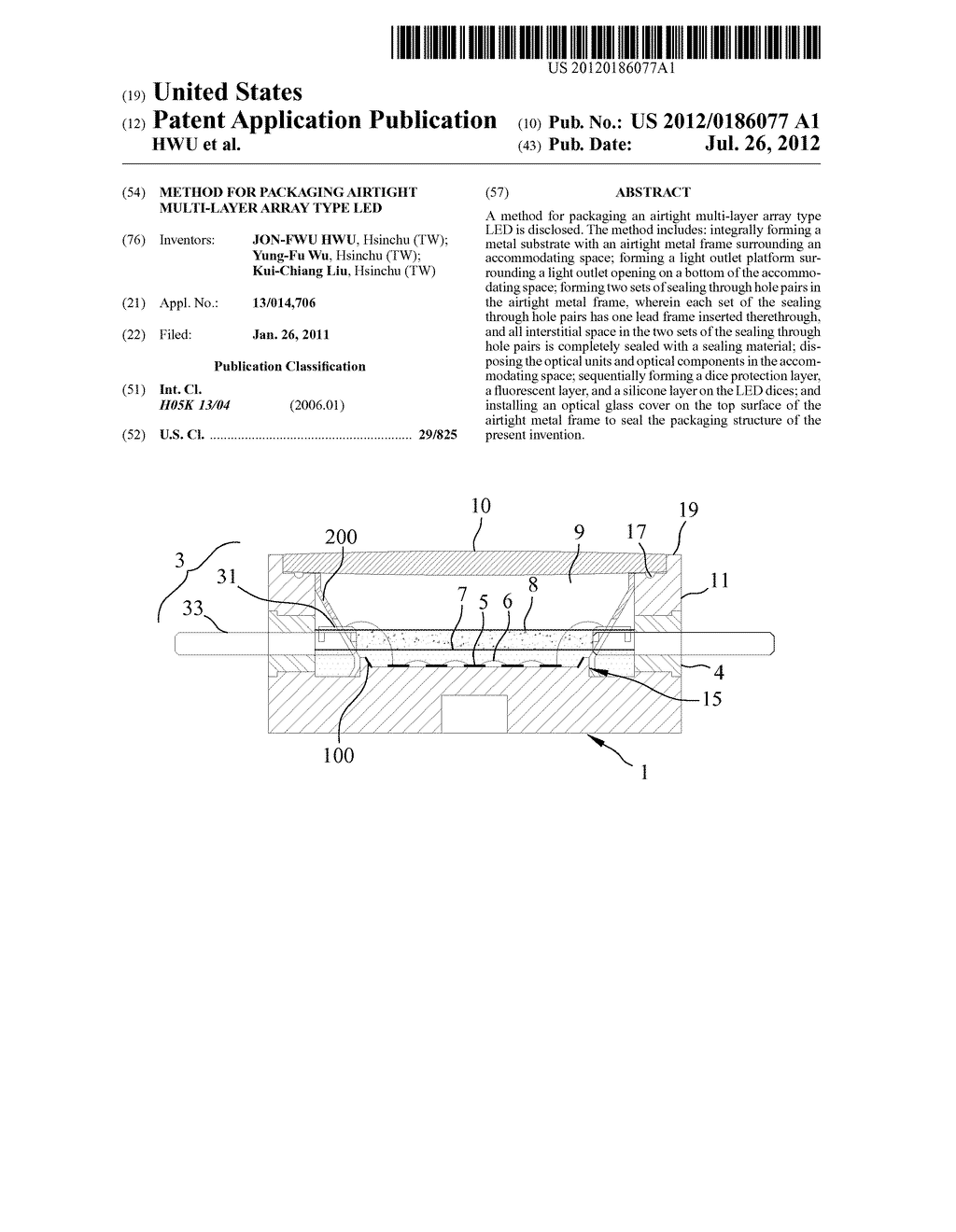 Method For Packaging Airtight Multi-Layer Array Type LED - diagram, schematic, and image 01