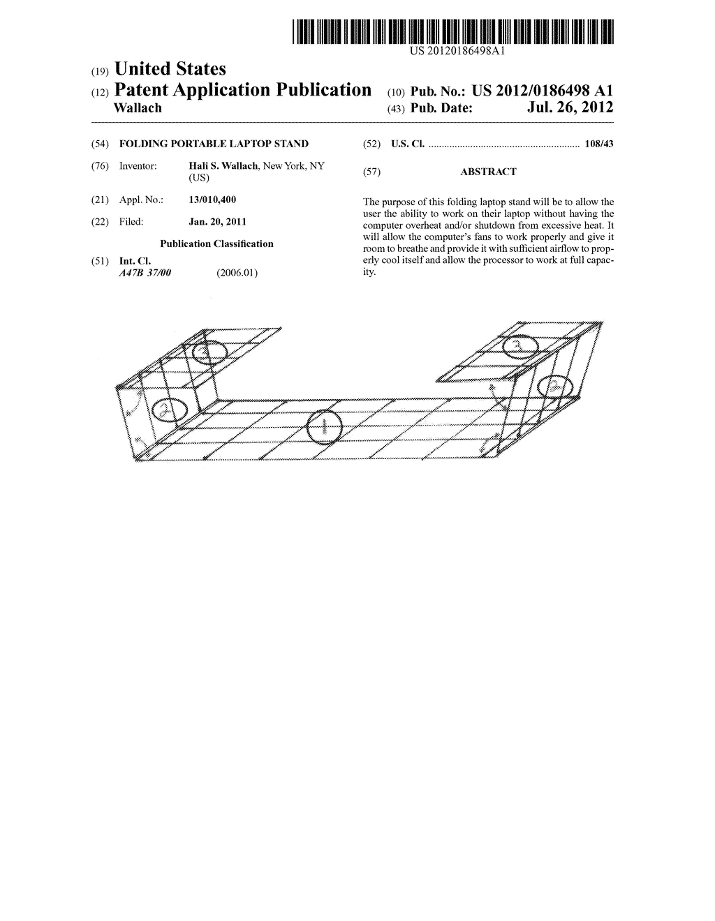 Folding Portable Laptop Stand - diagram, schematic, and image 01