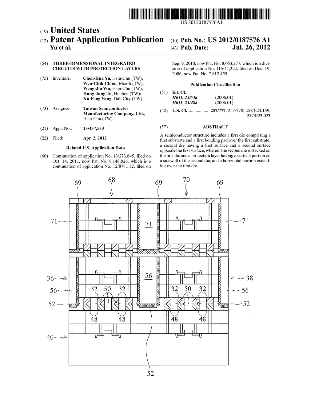 Three-Dimensional Integrated Circuits with Protection Layers - diagram, schematic, and image 01