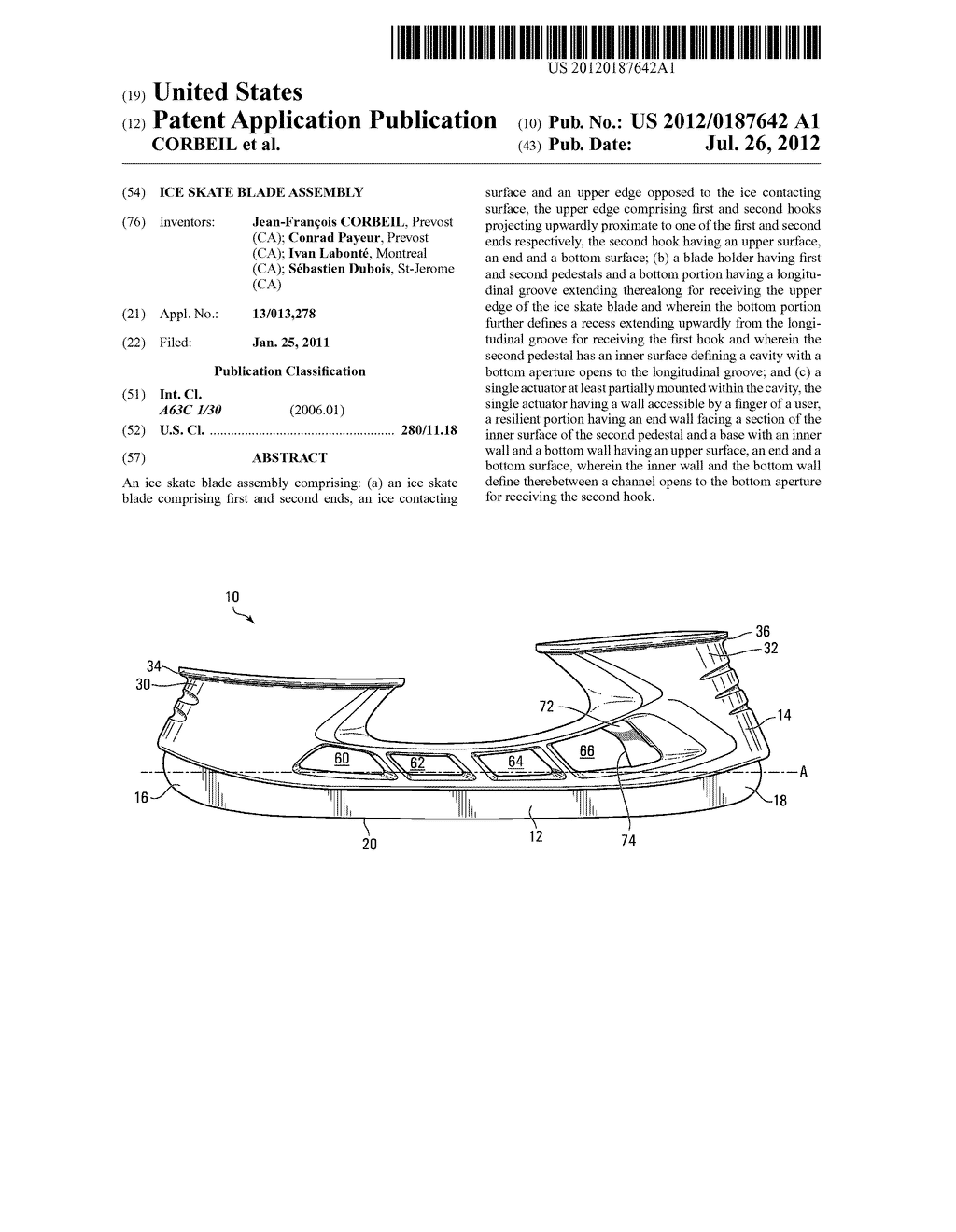 ICE SKATE BLADE ASSEMBLY - diagram, schematic, and image 01