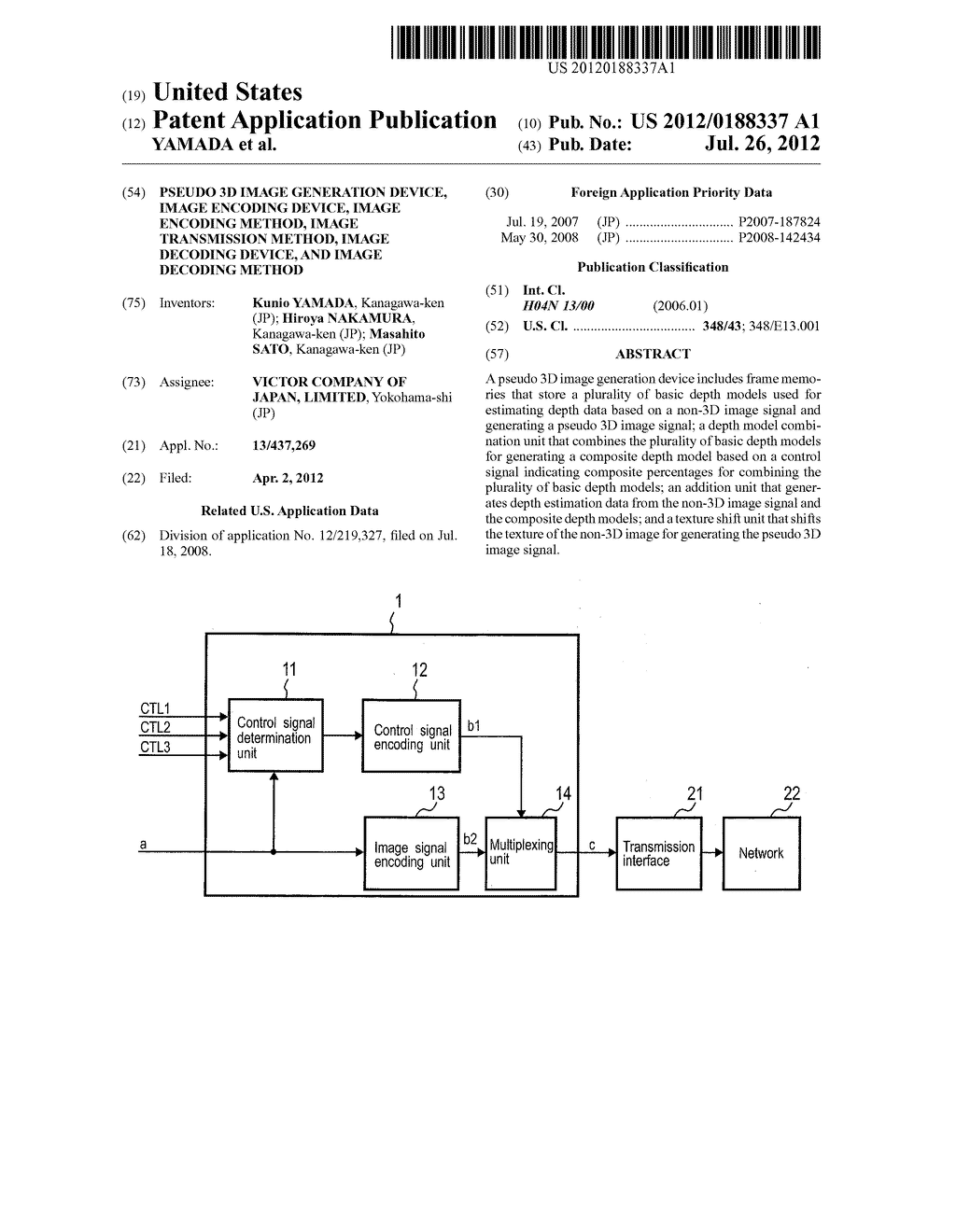 PSEUDO 3D IMAGE GENERATION DEVICE, IMAGE ENCODING DEVICE, IMAGE ENCODING     METHOD, IMAGE TRANSMISSION METHOD, IMAGE DECODING DEVICE, AND IMAGE     DECODING METHOD - diagram, schematic, and image 01