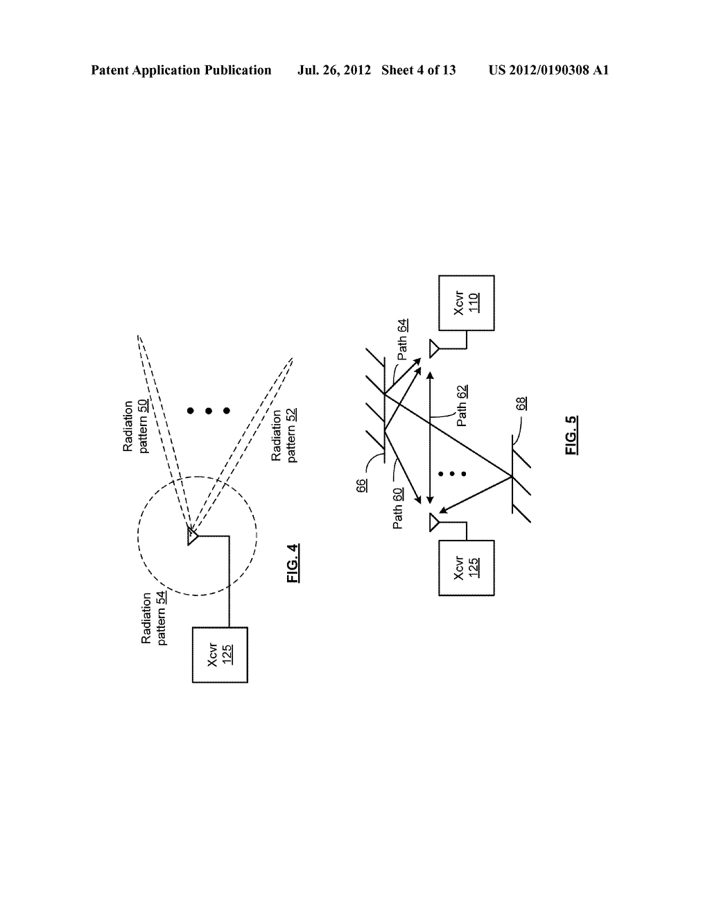 TRANSCEIVER WITH PLURAL SPACE HOPPING PHASED ARRAY ANTENNAS AND METHODS     FOR USE THEREWITH - diagram, schematic, and image 05