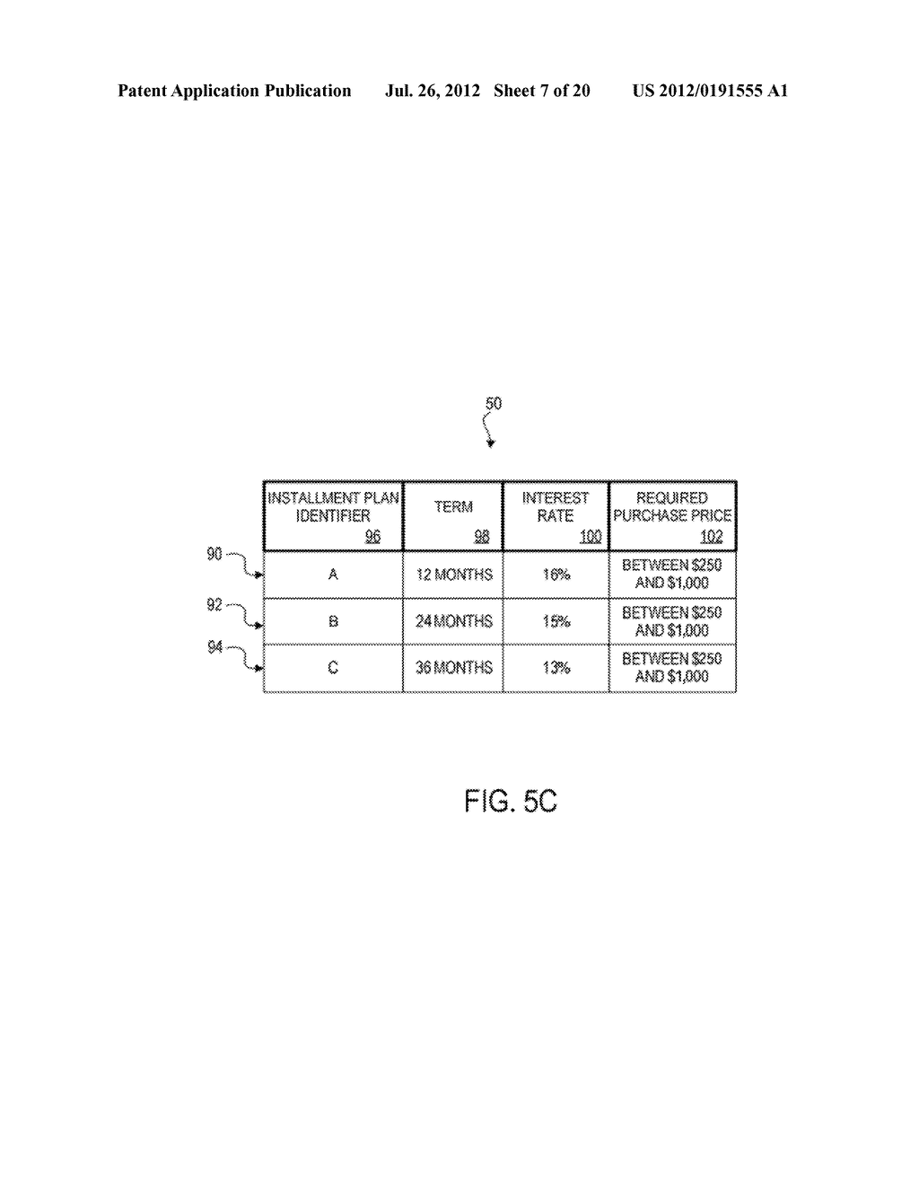 METHOD AND APPARATUS FOR PROVIDING AND PROCESSING INSTALLMENT PLANS AT A     TERMINAL - diagram, schematic, and image 08