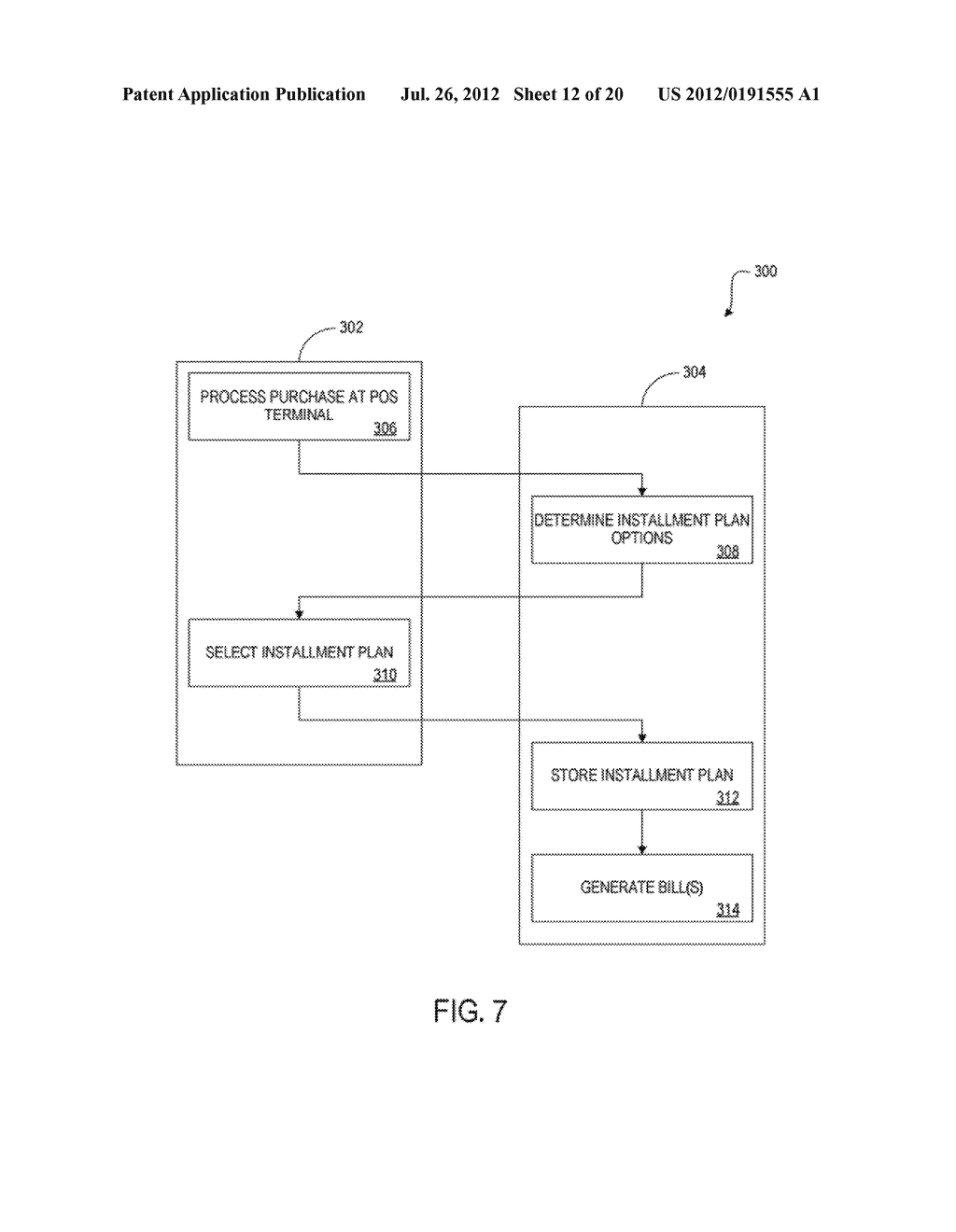 METHOD AND APPARATUS FOR PROVIDING AND PROCESSING INSTALLMENT PLANS AT A     TERMINAL - diagram, schematic, and image 13