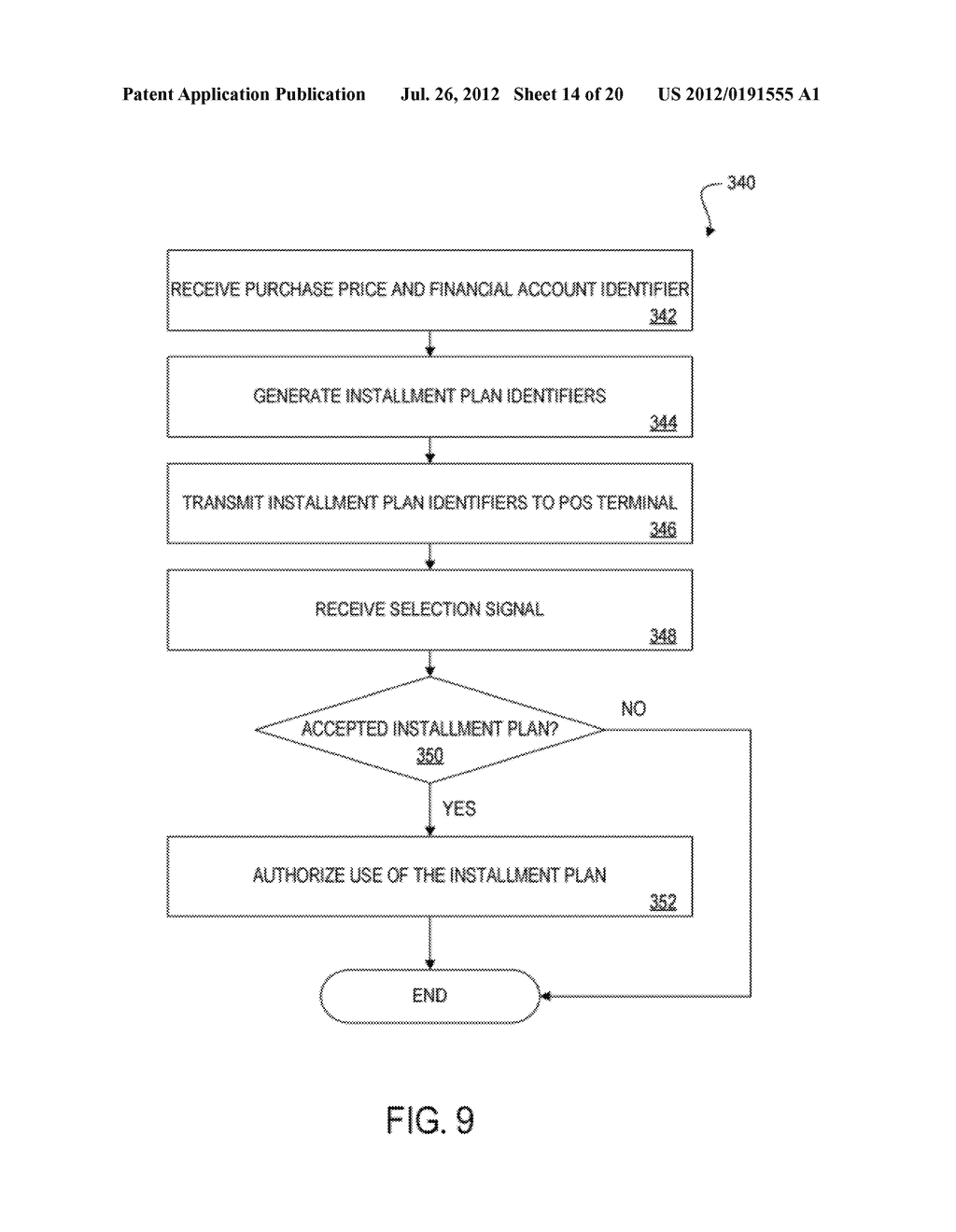 METHOD AND APPARATUS FOR PROVIDING AND PROCESSING INSTALLMENT PLANS AT A     TERMINAL - diagram, schematic, and image 15