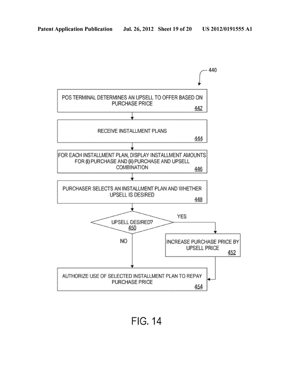 METHOD AND APPARATUS FOR PROVIDING AND PROCESSING INSTALLMENT PLANS AT A     TERMINAL - diagram, schematic, and image 20