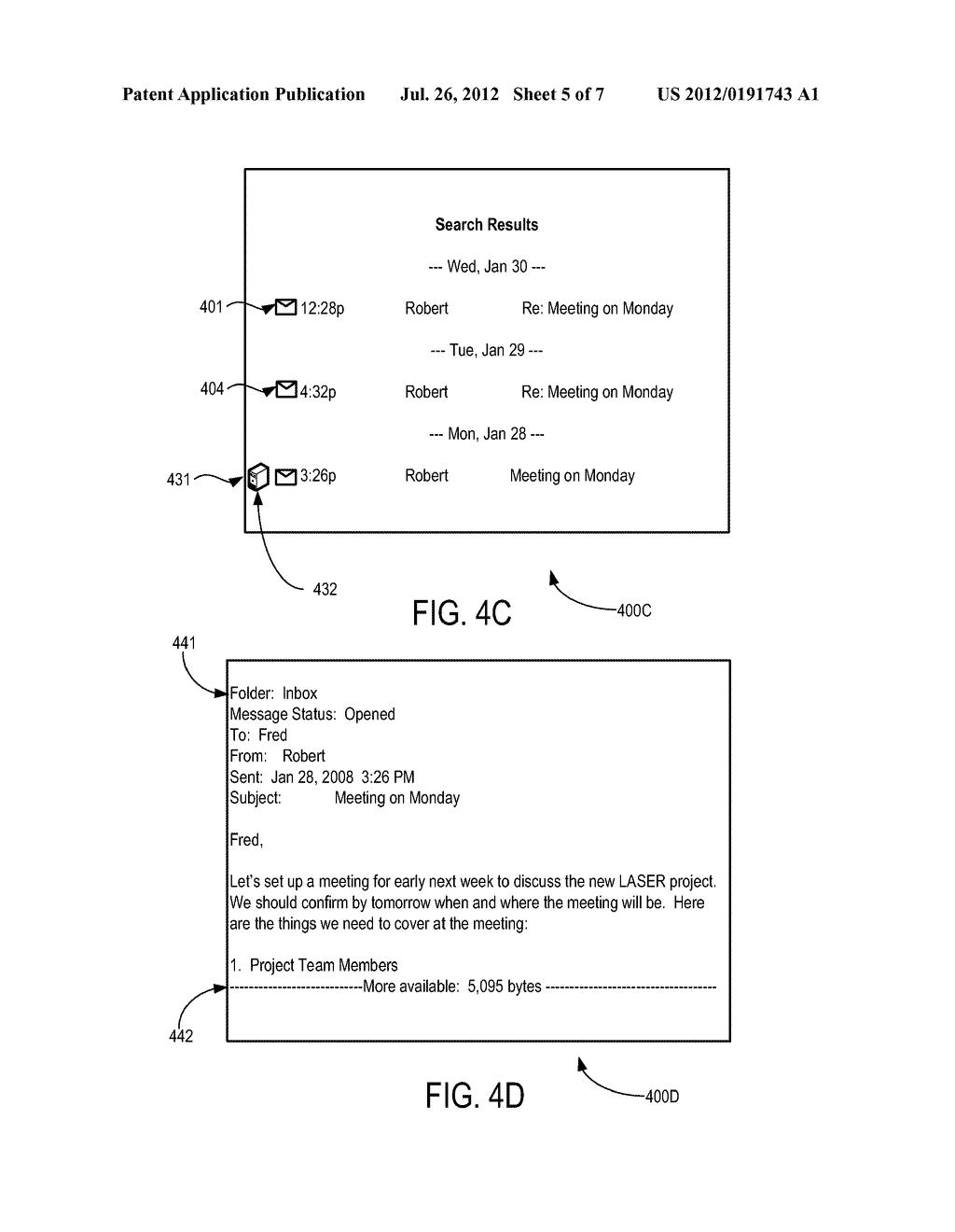 SYSTEM AND METHOD FOR PRESENTATION OF LOCAL AND REMOTE MESSAGE SEARCH     RESULTS - diagram, schematic, and image 06