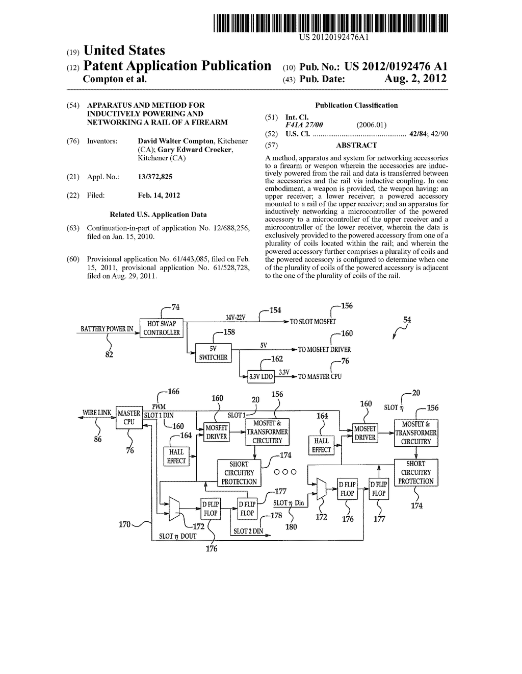 APPARATUS AND METHOD FOR INDUCTIVELY POWERING AND NETWORKING A RAIL OF A     FIREARM - diagram, schematic, and image 01