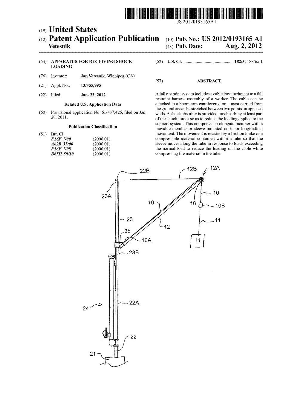 Apparatus for Receiving Shock Loading - diagram, schematic, and image 01