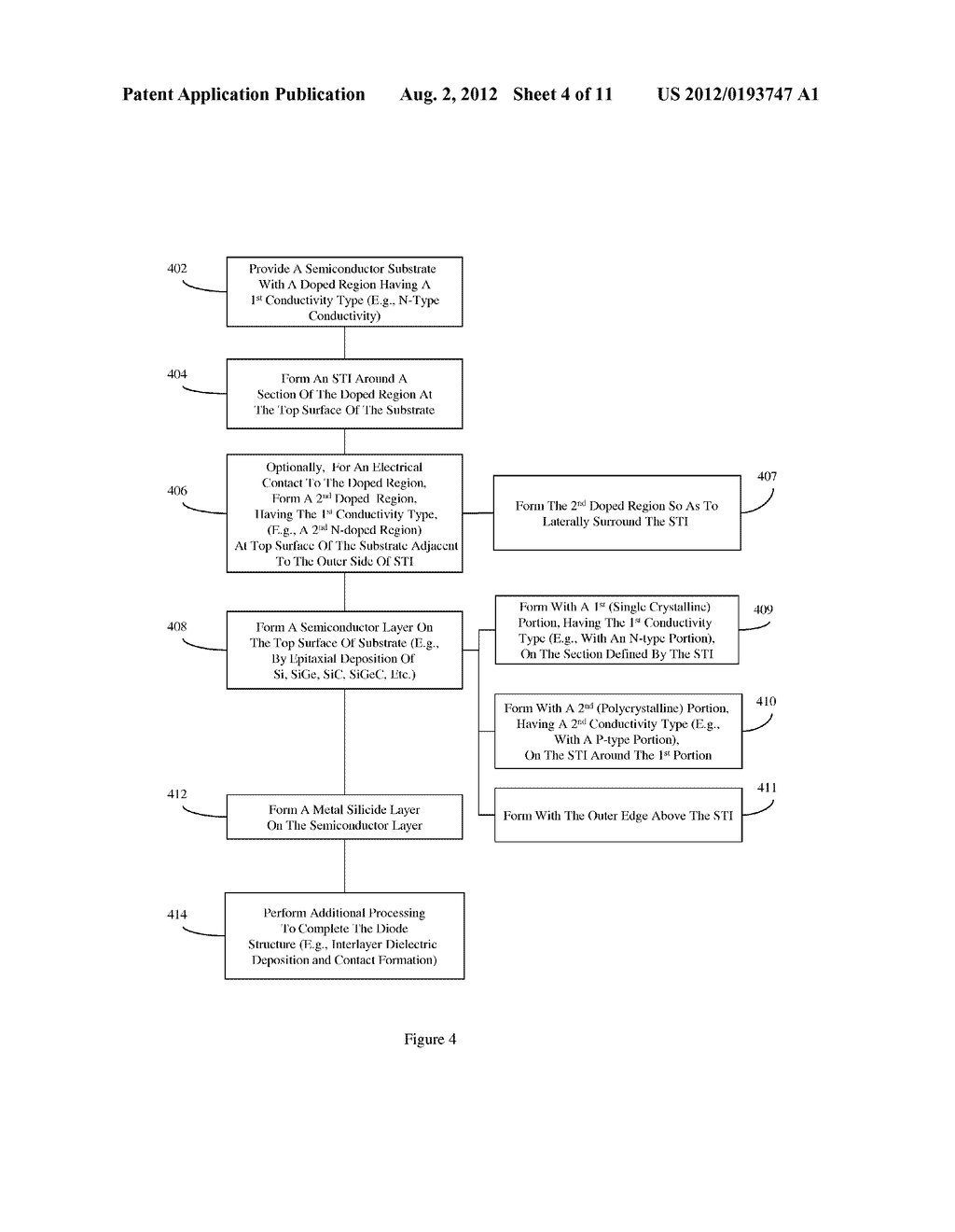 SCHOTTKY BARRIER DIODE, A METHOD OF FORMING THE DIODE AND A DESIGN     STRUCTURE FOR THE DIODE - diagram, schematic, and image 05