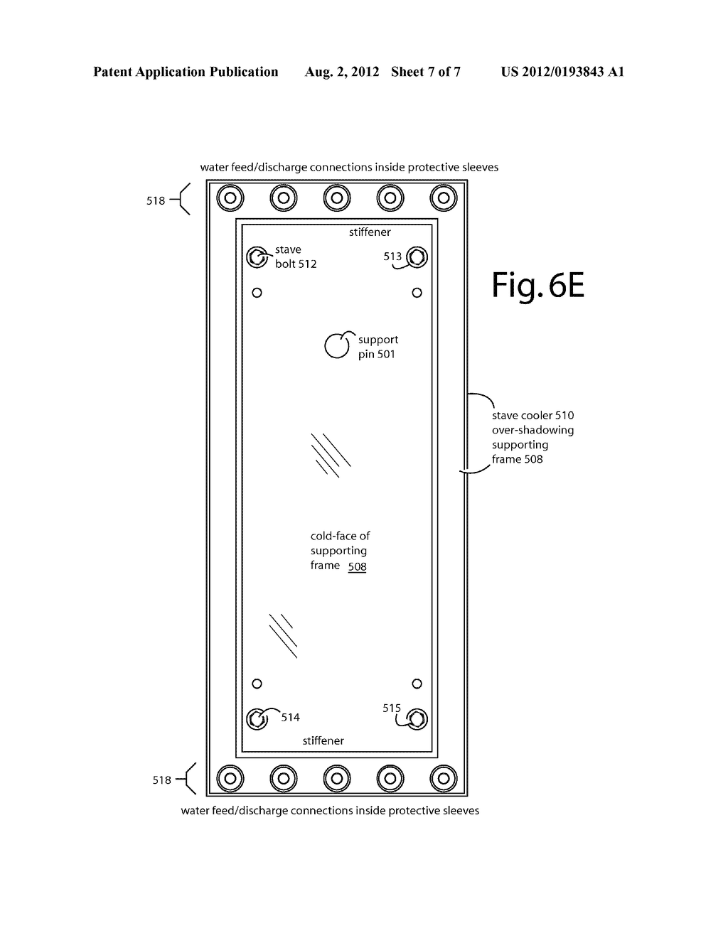 THIN STAVE COOLER AND SUPPORT FRAME SYSTEM - diagram, schematic, and image 08