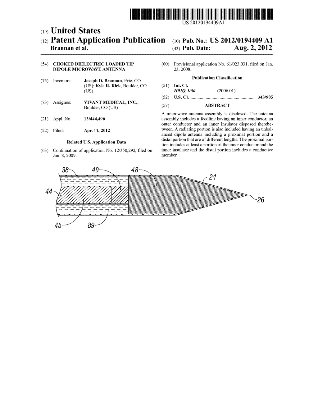 Choked Dielectric Loaded Tip Dipole Microwave Antenna - diagram, schematic, and image 01