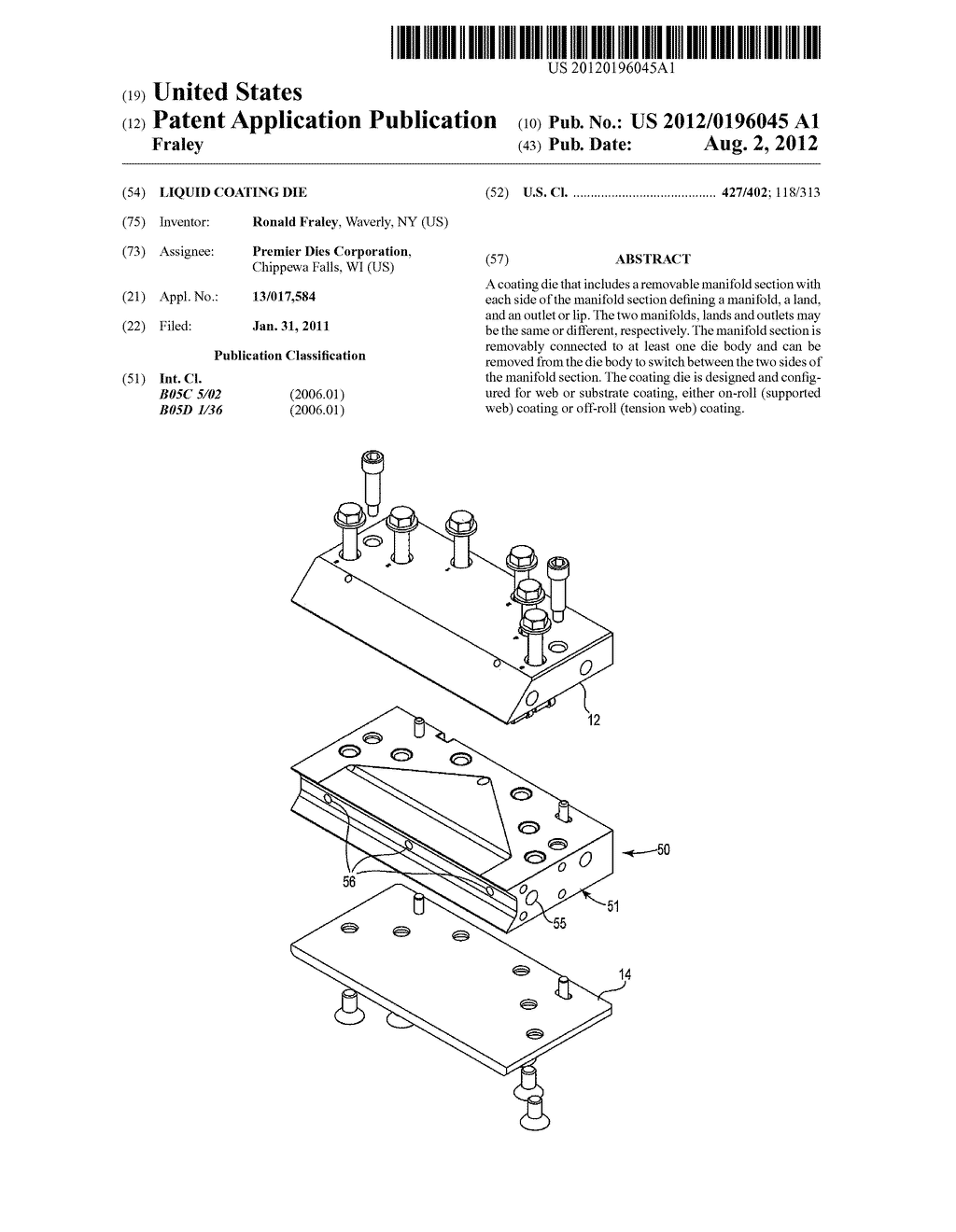 LIQUID COATING DIE - diagram, schematic, and image 01