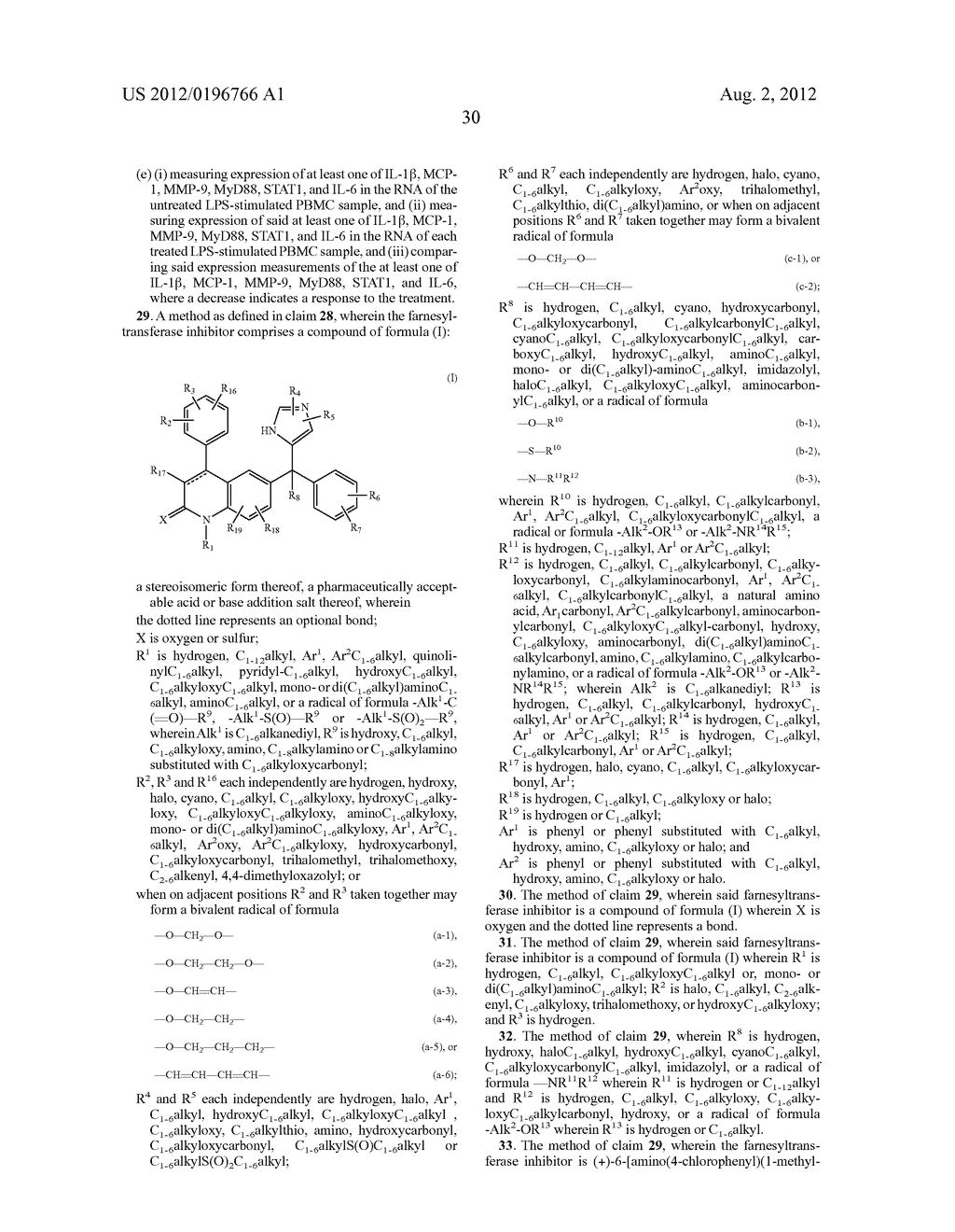 Therapeutic Use of Farnesyltransferase Inhibitors and Methods of     Monitoring the Efficacy Thereof - diagram, schematic, and image 54