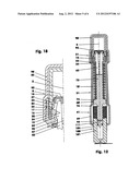 DISPOSABLE INJECTOR COMPRISING AT LEAST ONE DRAW HOOK AND A SLIDING     WEDGE-TYPE GEAR FOR UNLOCKING A LOCKING ELEMENT diagram and image