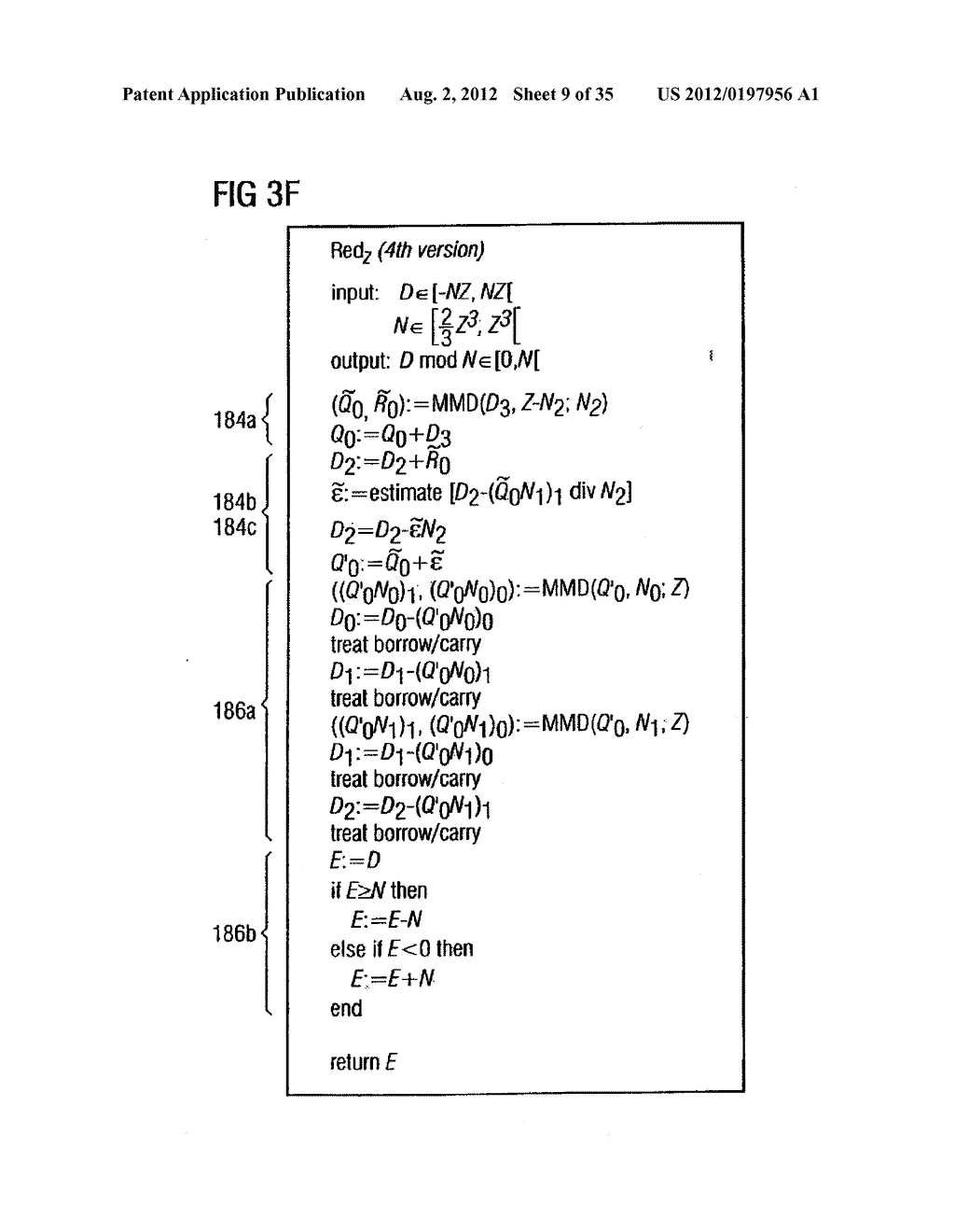 CALCULATING UNIT FOR REDUCING AN INPUT NUMBER WITH RESPECT TO A MODULUS - diagram, schematic, and image 10