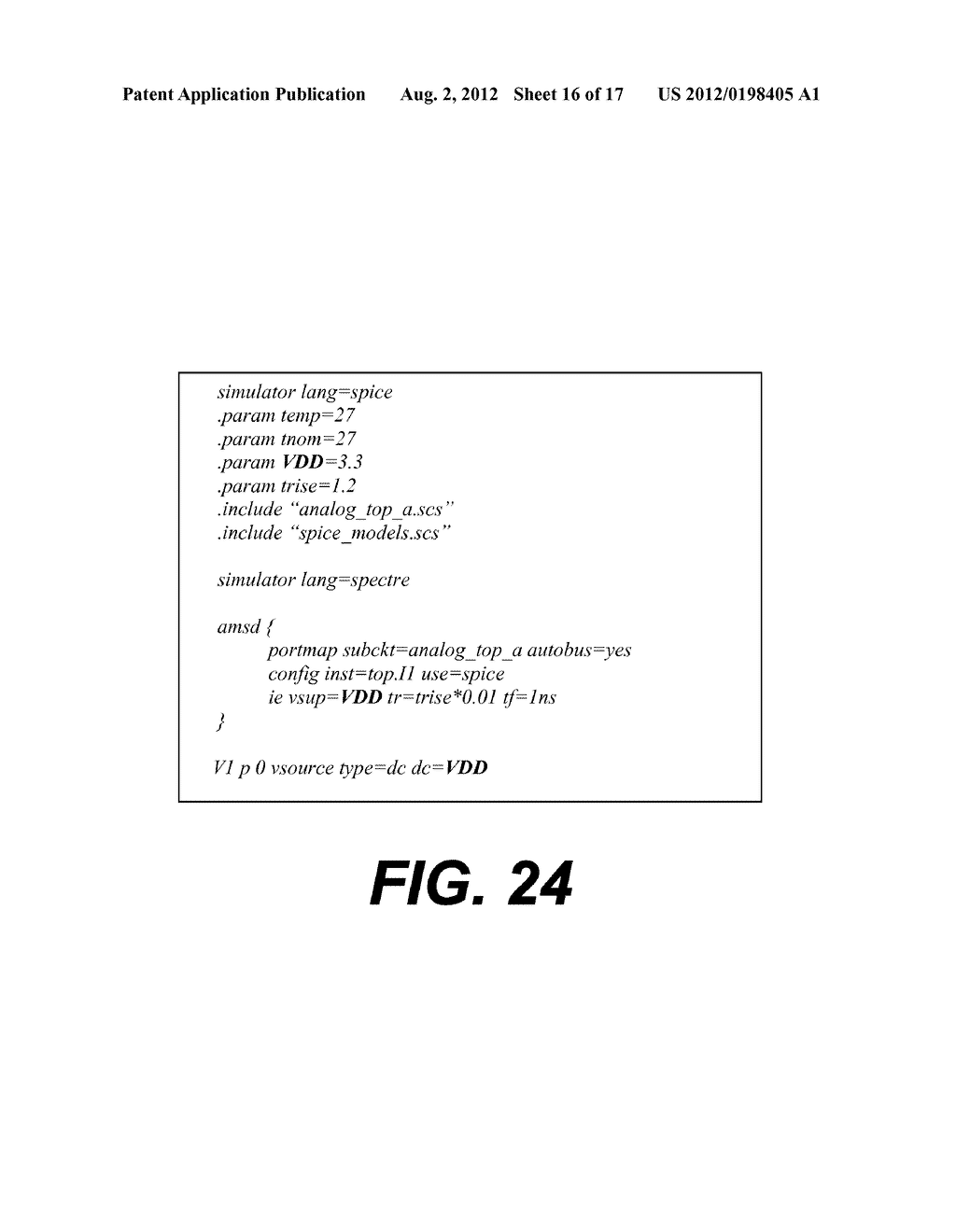 METHOD AND APPARATUS FOR AMS SIMULATION OF INTEGRATED CIRCUIT DESIGN - diagram, schematic, and image 17