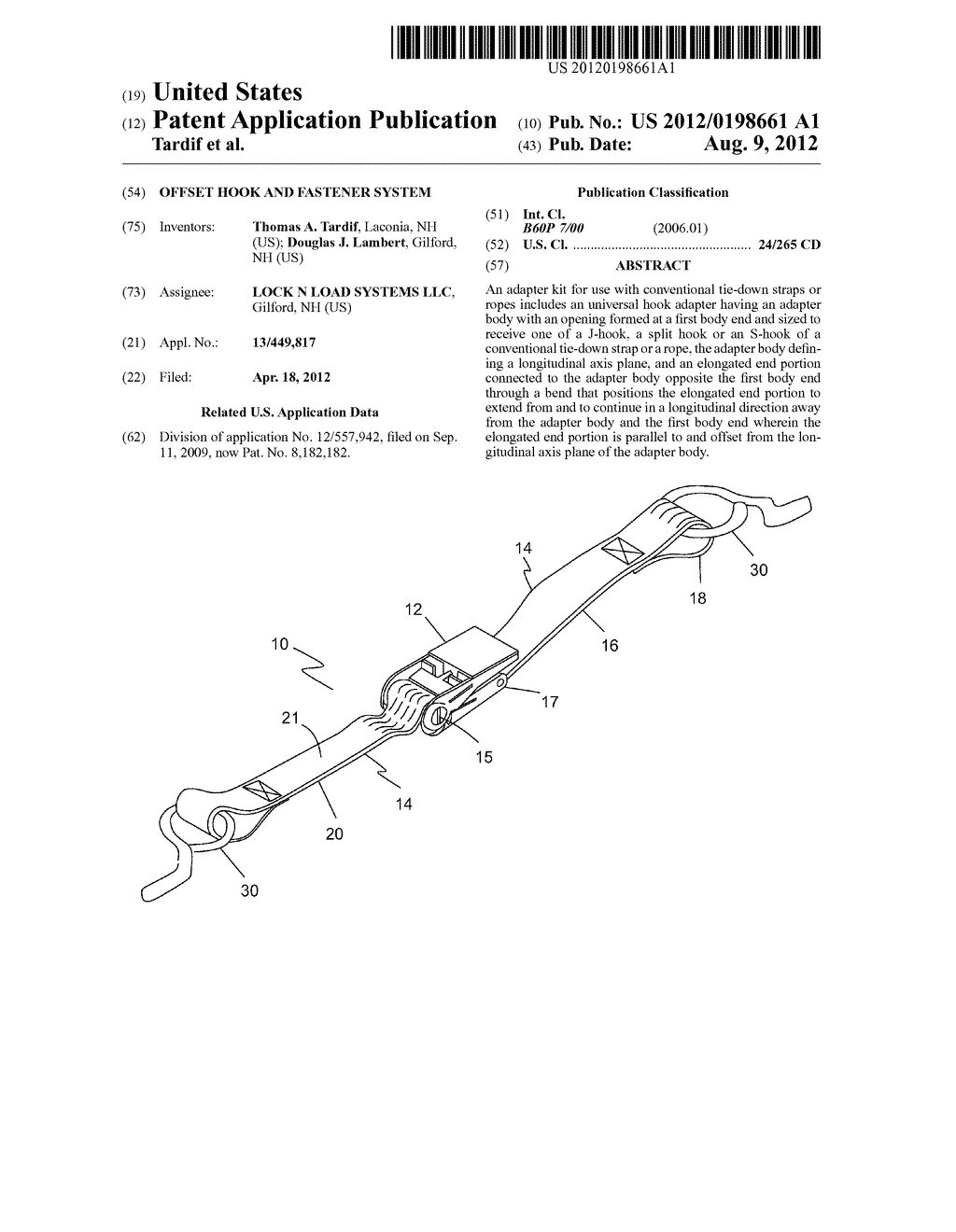 Offset hook and fastener system - diagram, schematic, and image 01