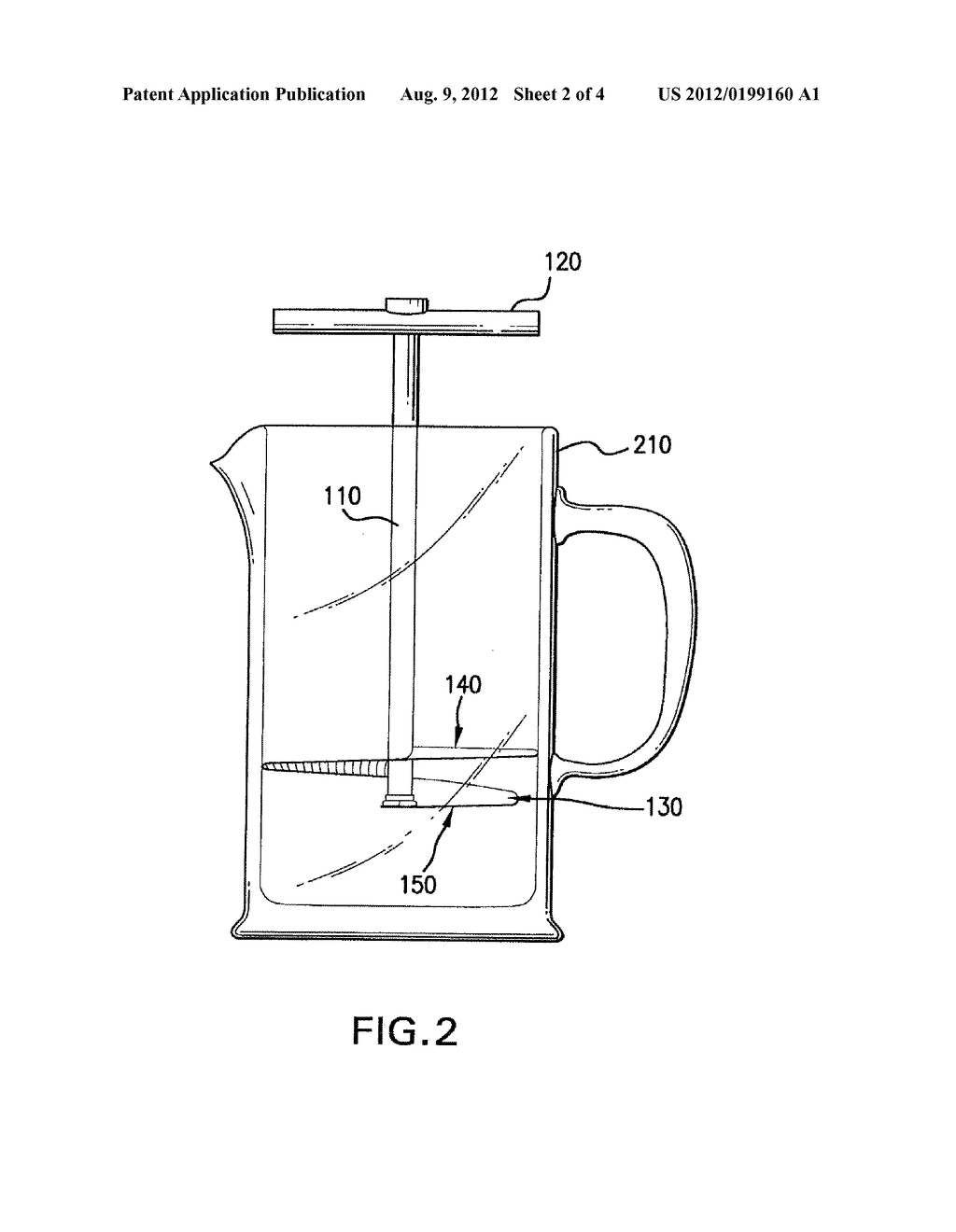 Device and Method for Cleaning a French or Coffee Press - diagram, schematic, and image 03