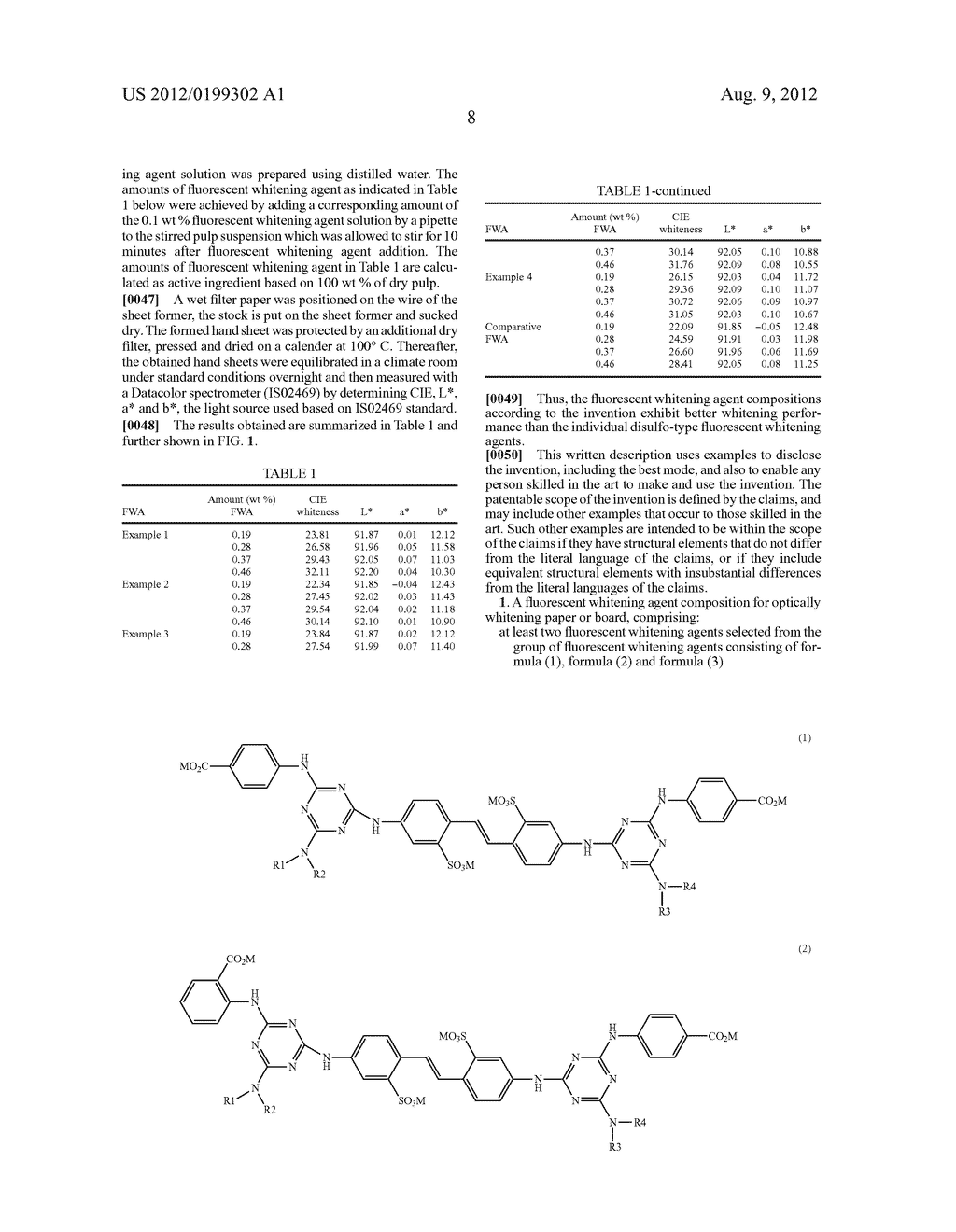 DISULFO-TYPE FLUORESCENT WHITENING AGENT COMPOSITIONS - diagram, schematic, and image 10