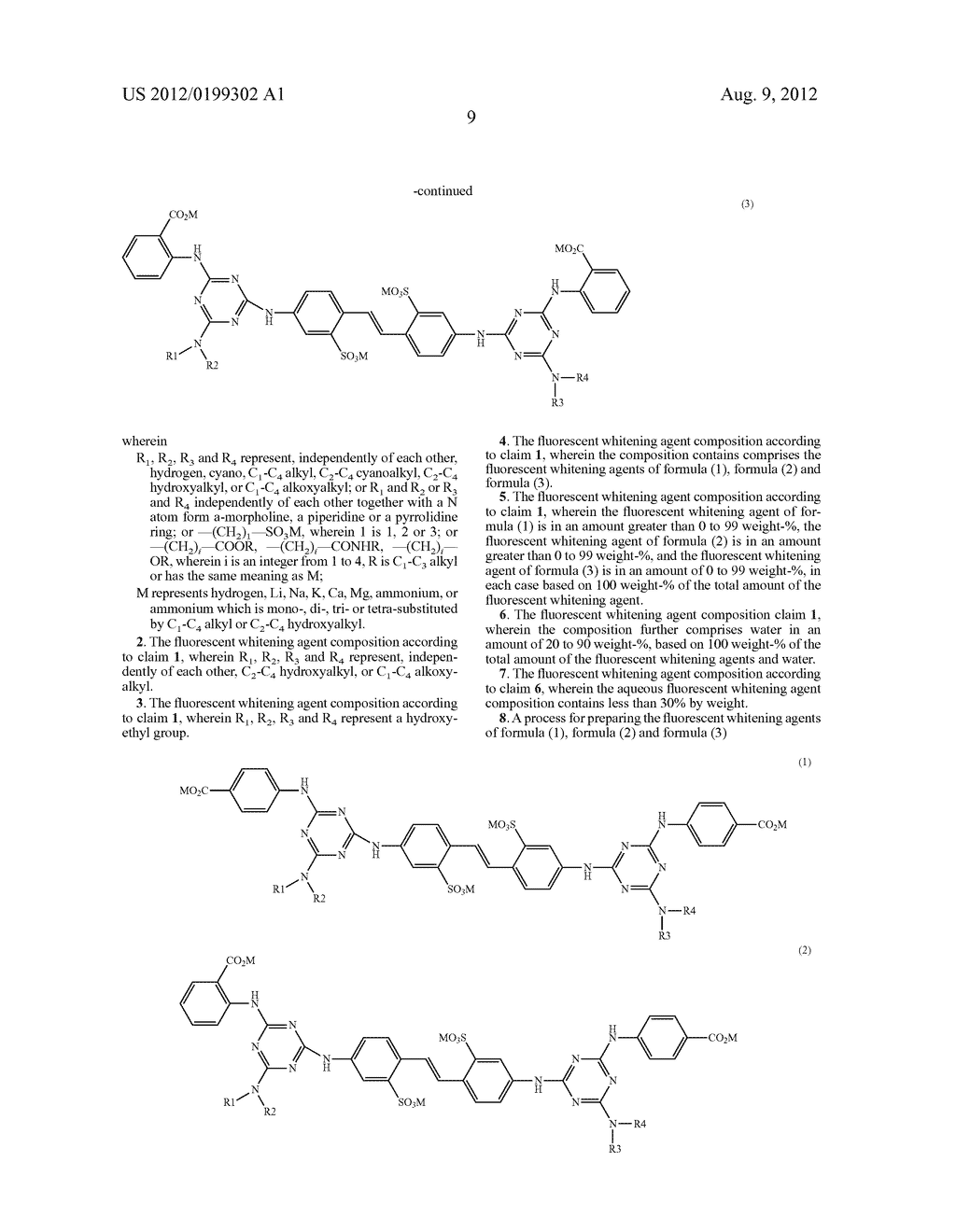 DISULFO-TYPE FLUORESCENT WHITENING AGENT COMPOSITIONS - diagram, schematic, and image 11