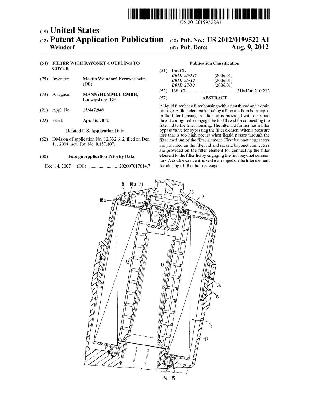 FILTER WITH BAYONET COUPLING TO COVER - diagram, schematic, and image 01