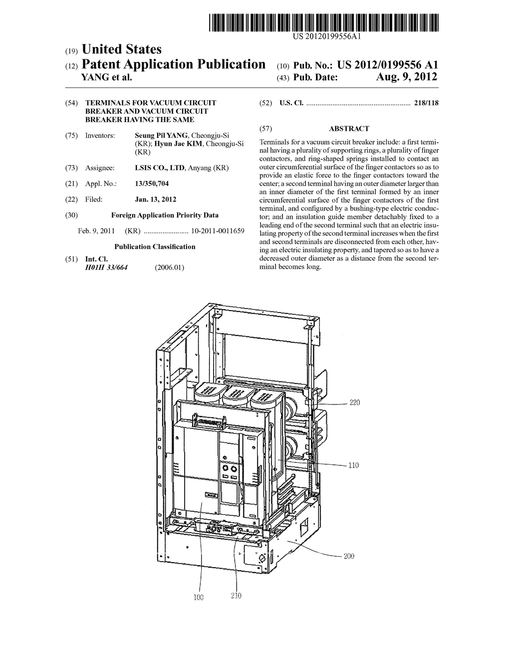 TERMINALS FOR VACUUM CIRCUIT BREAKER AND VACUUM CIRCUIT BREAKER HAVING THE     SAME - diagram, schematic, and image 01