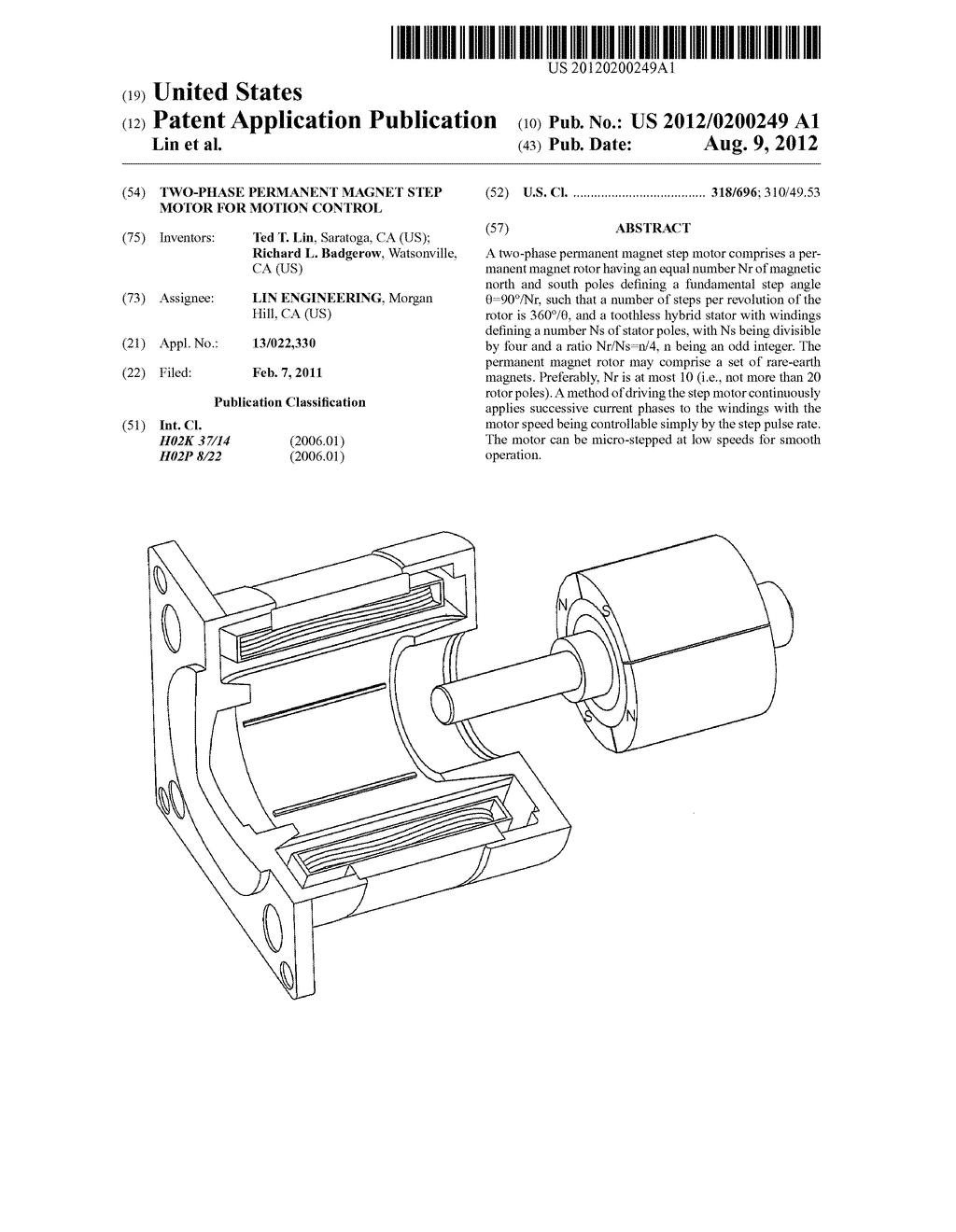 TWO-PHASE PERMANENT MAGNET STEP MOTOR FOR MOTION CONTROL - diagram, schematic, and image 01