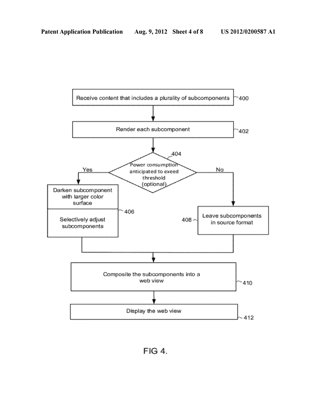Method and Apparatus For Content-Based Reduction of Display Power - diagram, schematic, and image 05
