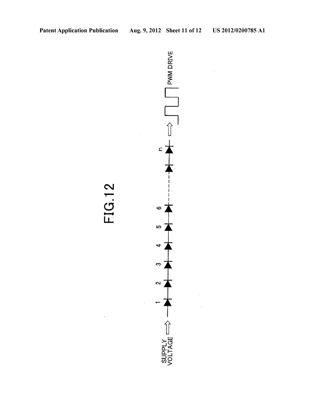 LIQUID CRYSTAL DISPLAYING APPARATUS AND TELEVISION RECEIVING APPARATUS - diagram, schematic, and image 12