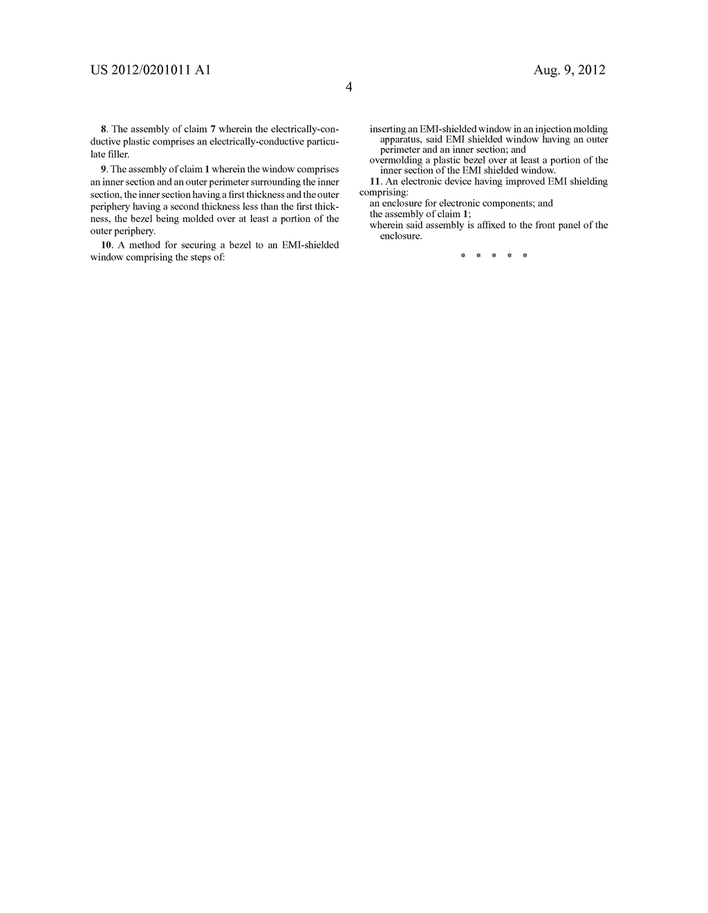 CONDUCTIVE PLASTIC OVERMOLD ON SHIELDED PLASTIC WINDOW - diagram, schematic, and image 07