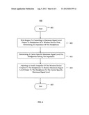 METHOD AND SYSTEM FOR CONTROLLING A MAXIMUM SIGNAL LEVEL OUTPUT TO     HEADPHONES COUPLED TO A WIRELESS DEVICE diagram and image