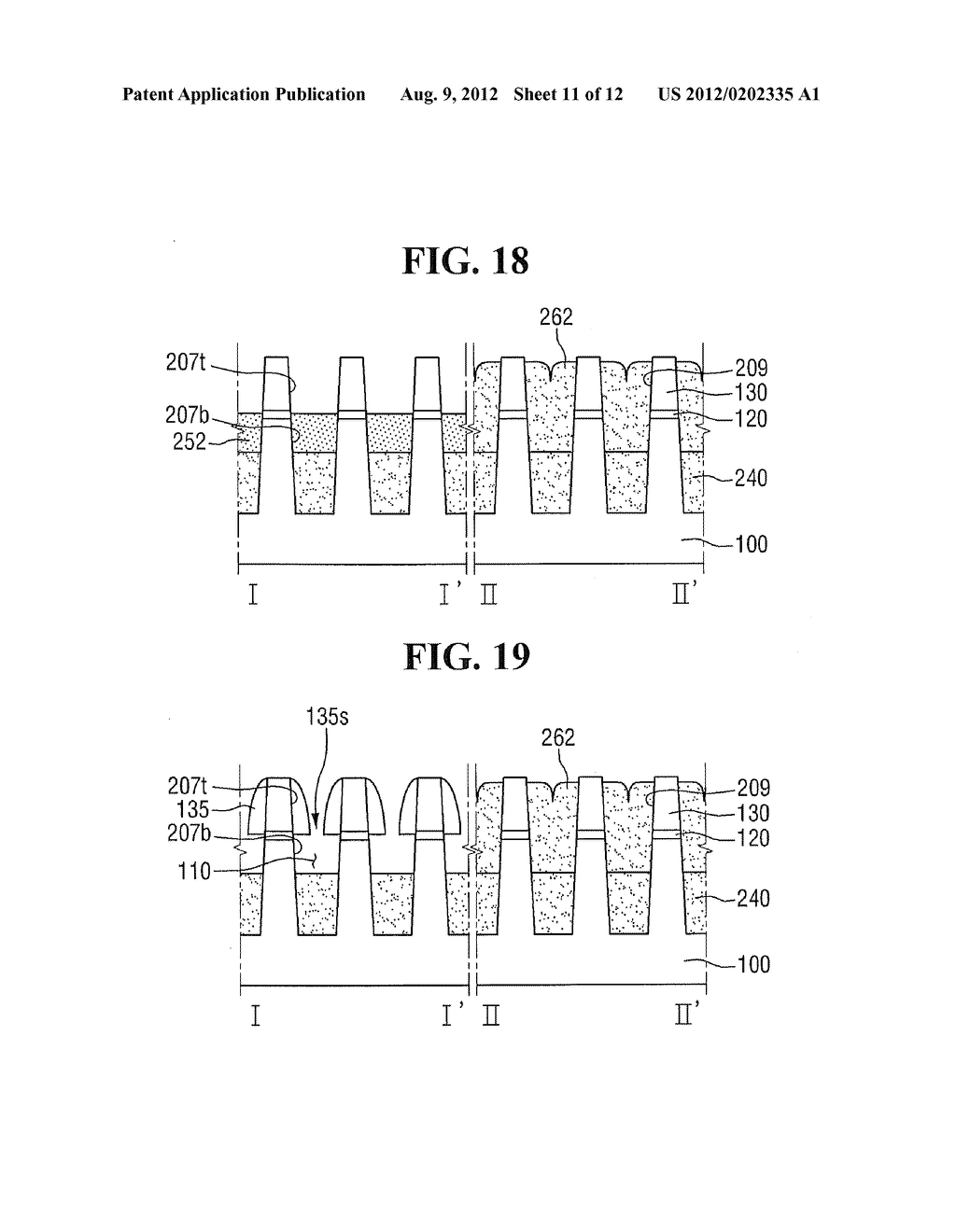 METHODS OF FABRICATING NONVOLATILE MEMORY DEVICES INCLUDING VOIDS BETWEEN     ACTIVE REGIONS AND RELATED DEVICES - diagram, schematic, and image 12