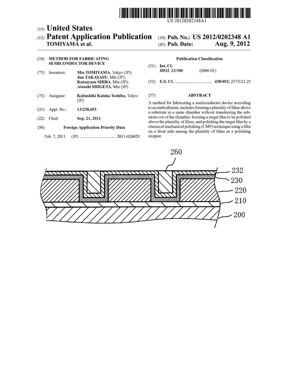 METHOD FOR FABRICATING SEMICONDUCTOR DEVICE - diagram, schematic, and image 01