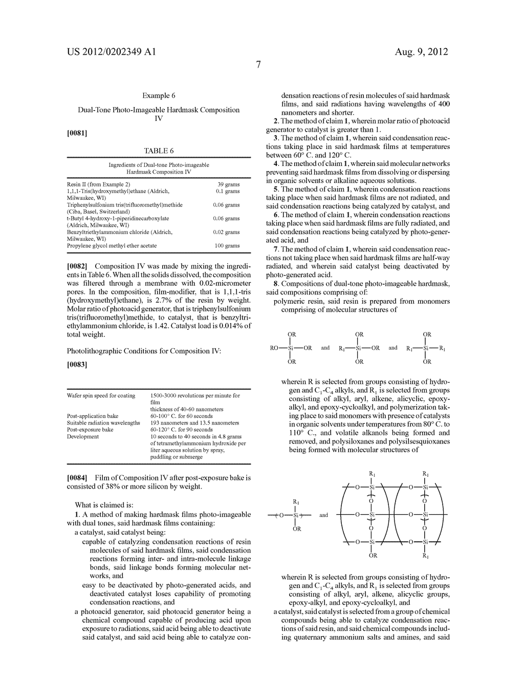 Photo-imageable Hardmask with Dual Tones for Microphotolithography - diagram, schematic, and image 14